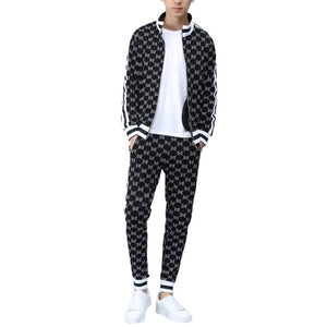 2020 Spring Autumn Mens Sportswear Sets Male Casual Print Tracksuit Men 2 Piece Zipper Sweatshirt + Sweatpants Brand Track Suit