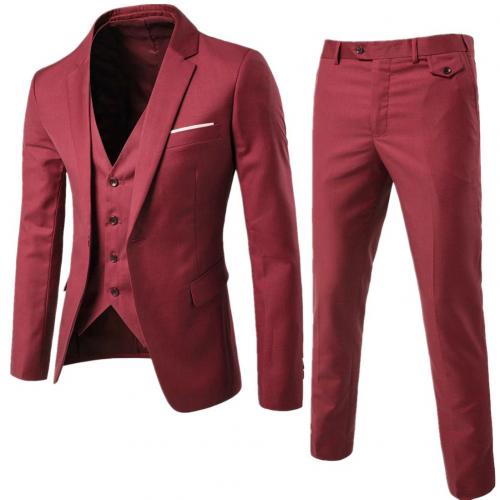 3Pcs/Set Luxury Plus Size Men Formal Business Vest Jacket Tuxedos Wedding Suit