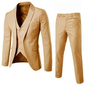 3Pcs/Set Luxury Plus Size Men Formal Business Vest Jacket Tuxedos Wedding Suit
