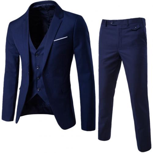 3Pcs/Set Luxury Plus Size Men Formal Business Vest Jacket Tuxedos Wedding Suit