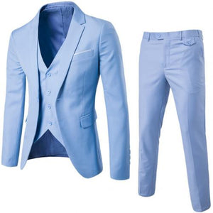 3Pcs/Set Luxury Plus Size Men Formal Business Vest Jacket Tuxedos Wedding Suit