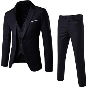 3Pcs/Set Luxury Plus Size Men Formal Business Vest Jacket Tuxedos Wedding Suit