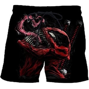 BIANYOLONG 2019 men shorts Men Beach Shorts Short Homme Spider Venom 3D Print Quick Dry Drawstring Boardshort Fitness Trouser