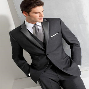 Beige Mens Suits Three Piece Jacket Pants Vest Custom Slim Fit Male Blazer Wedding  Groom Tuxedos men suit