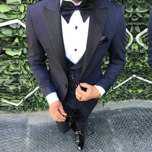 Elegant 3 Piece Men Suit 2019 Morning Dinner Party Prom Suit Houndstooth Groom Wedding Men Suit Blazer Slim Fit Best Man Tuxedo