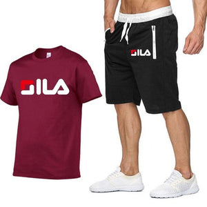 Fashion Shorts Set Men 2020 Summer 2pc Tracksuit Short Sweat Shirt + Shorts Sets Mens Casual Tee Shirts Set Sportswears