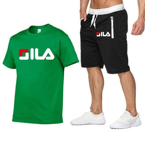Fashion Shorts Set Men 2020 Summer 2pc Tracksuit Short Sweat Shirt + Shorts Sets Mens Casual Tee Shirts Set Sportswears