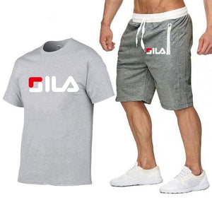 Fashion Shorts Set Men 2020 Summer 2pc Tracksuit Short Sweat Shirt + Shorts Sets Mens Casual Tee Shirts Set Sportswears