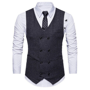 Fashion3 Pieces Business Blazer +Vest +Pants Suit Sets Men Autumn Fashion Solid Slim Wedding Set Vintage Classic Blazers Male