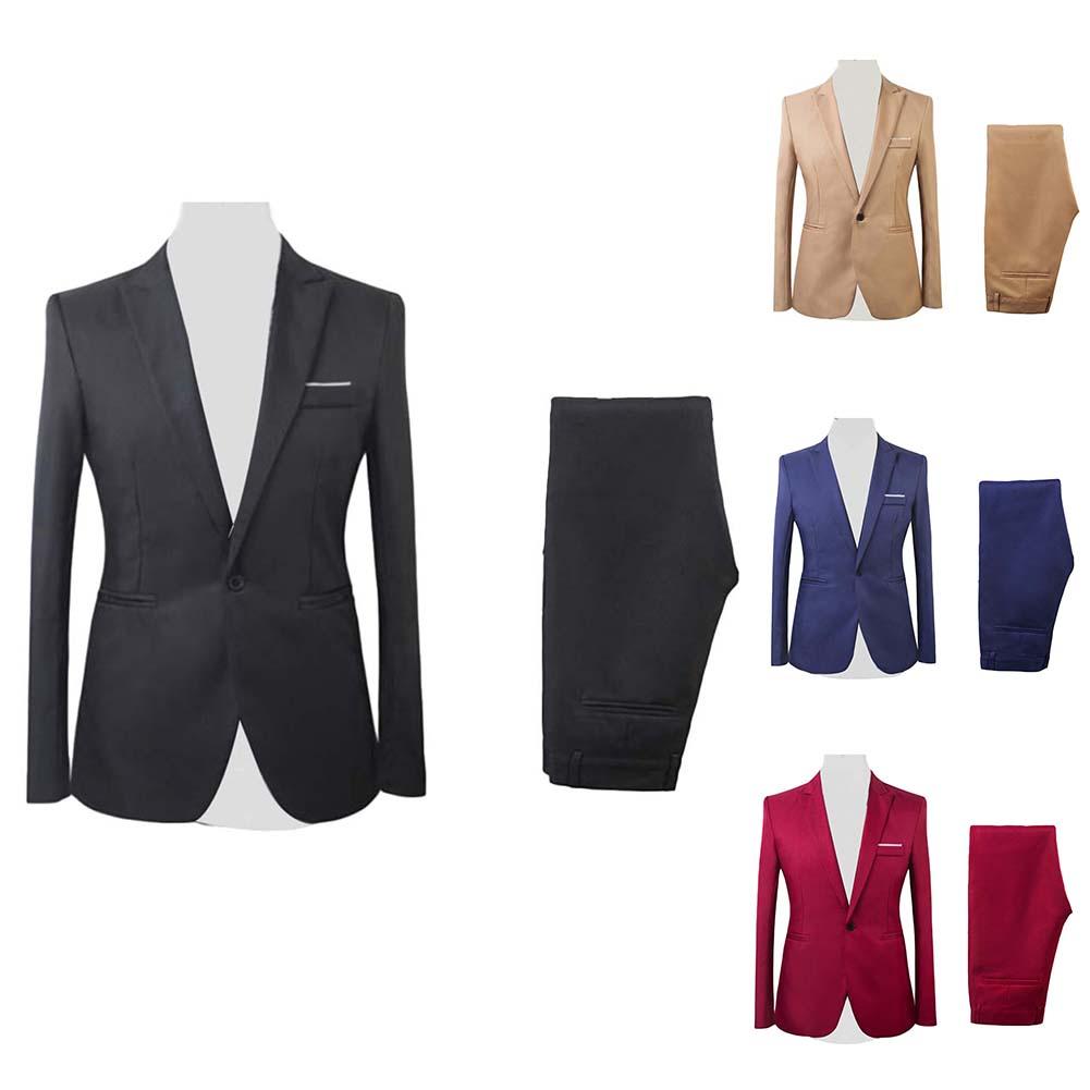 Formal Mens Suits with Pants Men's Blazer  Wedding Male Groom Tuxedos suit Prom (Jacket+Pants) costume homme