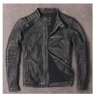 Free shipping.New style mens cowhide clothes,quality biker leather Jacket,fashion black genuine Leather coat.homme slim,sales