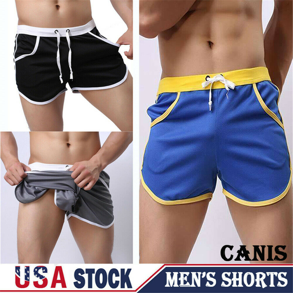 Hot Men Board Shorts Summer Beach Casual Loose Elastic Waist Sexy Comfort Athletic Gym Sports Training Swimwear Short Pants