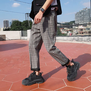 LAPPSTER-Youth Streetwear Yellow Plaid Pants Men Joggers 2020 Mens Straight Harem Pants Men Korean Hip Hop Trousers Plus Size