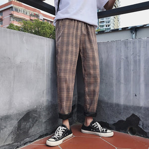 LAPPSTER-Youth Streetwear Yellow Plaid Pants Men Joggers 2020 Mens Straight Harem Pants Men Korean Hip Hop Trousers Plus Size