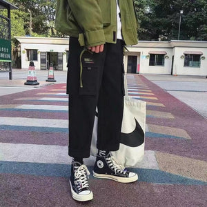 Men's Side Pockets Cargo Harem Pants 2020 Hip Hop Casual Male Tatical Joggers Trousers Fashion Casual Streetwear Pants