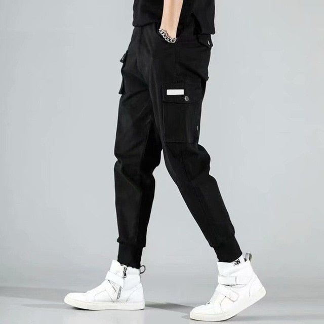 Men's Side Pockets Cargo Harem Pants 2020 Hip Hop Casual Male Tatical Joggers Trousers Fashion Casual Streetwear Pants