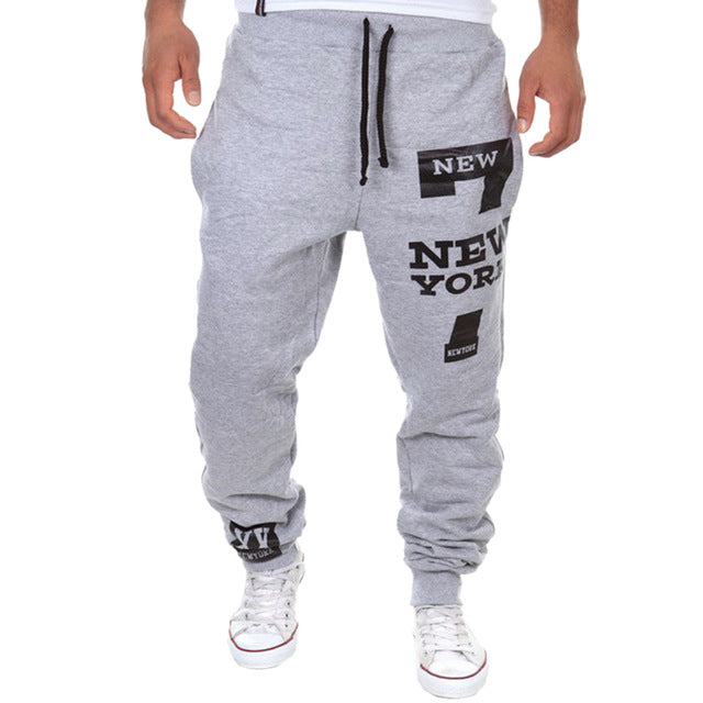 Mens Casual Pants Letter Print Sweatpants 2020 New Male Lace-up Loose Hip Trousers Joggers Track Cotton Pants