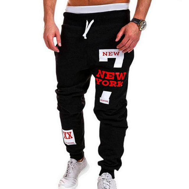 Mens Casual Pants Letter Print Sweatpants 2020 New Male Lace-up Loose Hip Trousers Joggers Track Cotton Pants