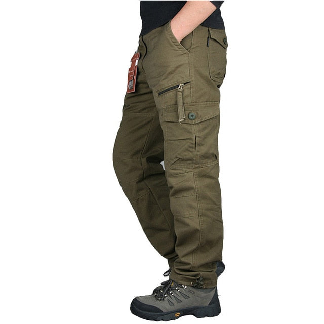 New 2019 Men Cargo Pants Multi Pockets Military Tactical Pants Men Outwear Streetwear Army Straight Slacks Casual Long Trousers