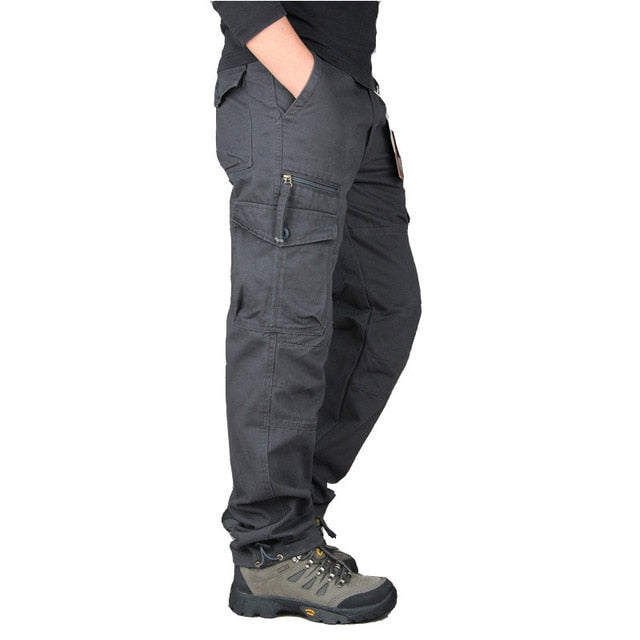 New 2019 Men Cargo Pants Multi Pockets Military Tactical Pants Men Outwear Streetwear Army Straight Slacks Casual Long Trousers