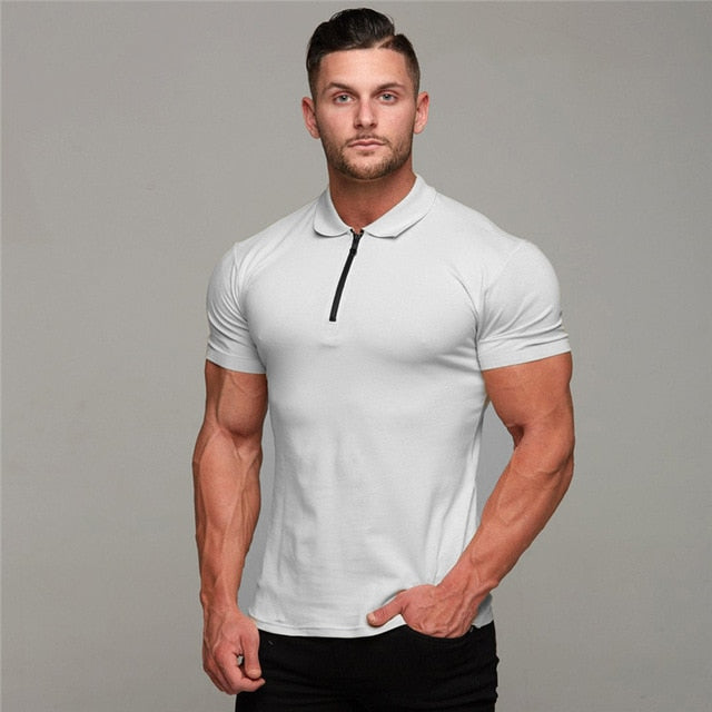 New Arrival Cotton Men Polo Shirt Tops Fashion Brand Plus Size Short Sleeve Gym Bodybuilding Fitness Polo Shirt Homme Camisa