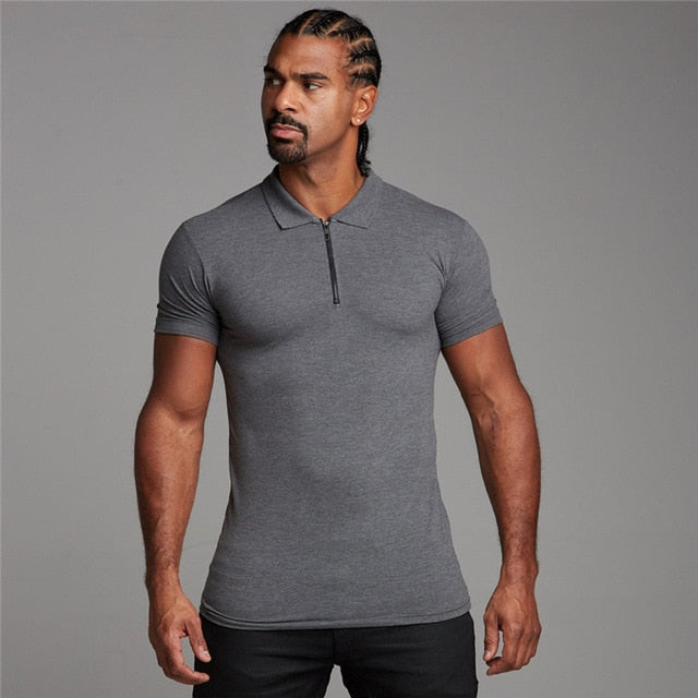 New Arrival Cotton Men Polo Shirt Tops Fashion Brand Plus Size Short Sleeve Gym Bodybuilding Fitness Polo Shirt Homme Camisa