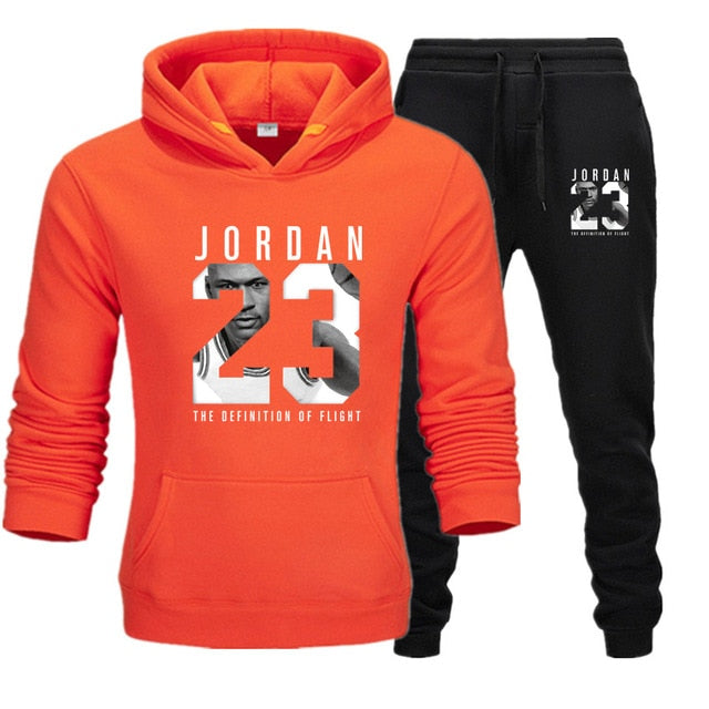 New Men Hoodies Suit Jordan 23 Tracksuit Sweatshirt Suit Fleece Hoodie+Sweat pants Jogging Homme Pullover 3XL Sporting Suit Male