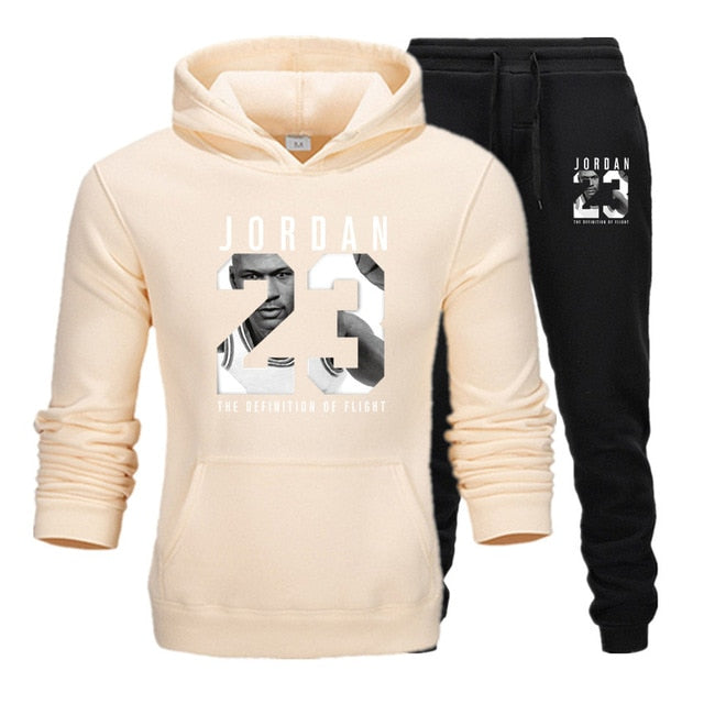 New Men Hoodies Suit Jordan 23 Tracksuit Sweatshirt Suit Fleece Hoodie+Sweat pants Jogging Homme Pullover 3XL Sporting Suit Male