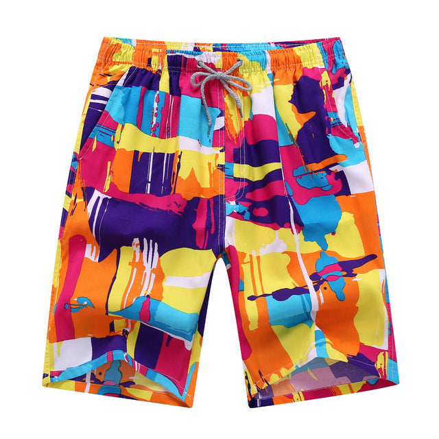 New Men's Swim Trunks Beach Shorts Surf Board Print Shorts Summer Sports Pants Breathable