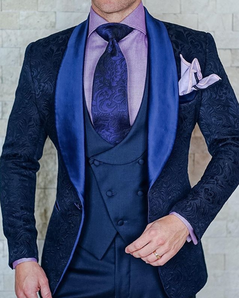 SZMANLIZI Mens Wedding Suits 2019 Italian Design Custom Made Black Smoking Tuxedo Jacket 3 Piece Groom Terno Suits For Men