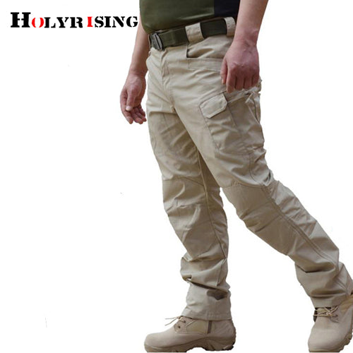 Spring Tactical Pants Army Male Camo Trousers Many Pocket Zip Military Style Camouflage Black Men's Cargo Pants 19086