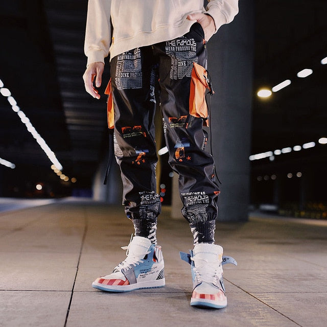 Streetwear Men's Multi Pockets Cargo Harem Pants Hip Hop Casual Male Track Pants Joggers Trousers Fashion Harajuku Men Pants