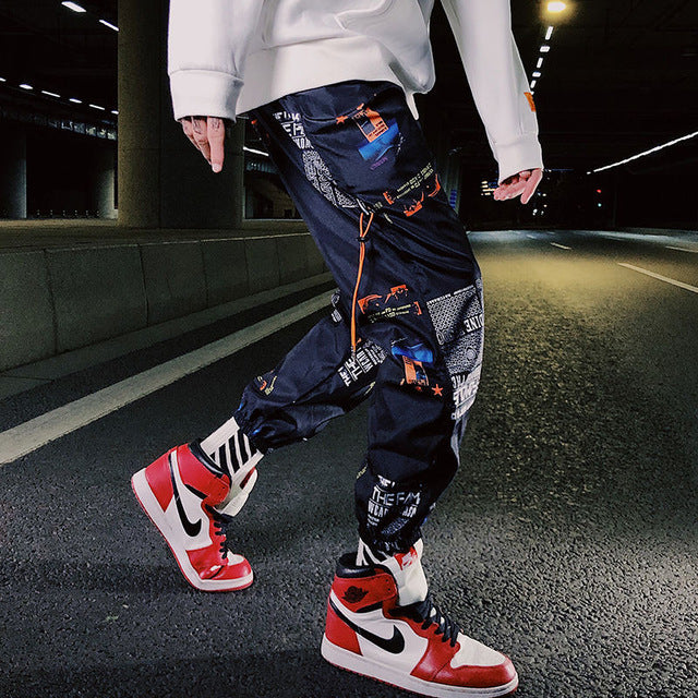 Streetwear Men's Multi Pockets Cargo Harem Pants Hip Hop Casual Male Track Pants Joggers Trousers Fashion Harajuku Men Pants