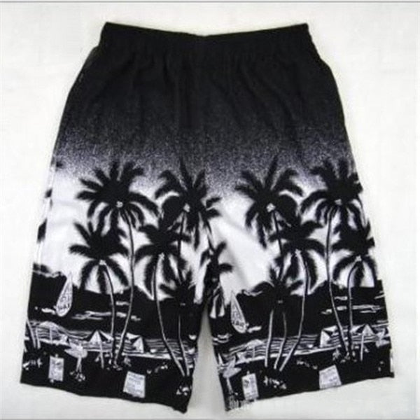 Summer Men Beach Shorts Printed Coconut Palm Tree Casual Board Shorts Swimwear Elastic Waist Quick Dry Short Boxers