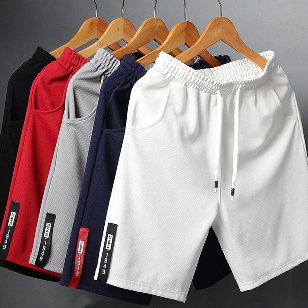 Summer Sports Shorts Men Cotton Quick-drying Swimming trunks Plus Size Casual Beach Shorts Solid Male Loose Drawstring Shorts