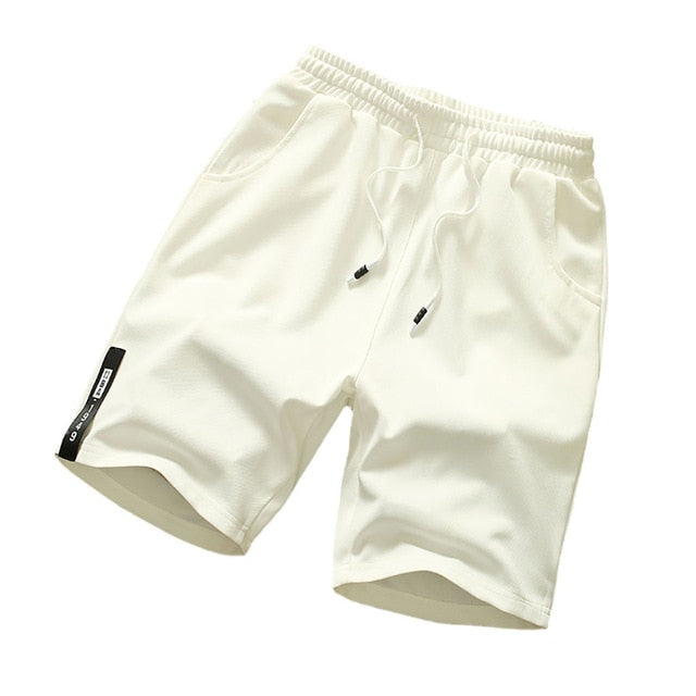 Summer Sports Shorts Men Cotton Quick-drying Swimming trunks Plus Size Casual Beach Shorts Solid Male Loose Drawstring Shorts