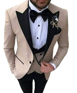 TPSAADE Mens's 3 Pieces Suits for Men Custom Made Terno Slim Groom Custom  Wedding Men Suit Masculino (Jacket+Pant+Vest+Tiebow)