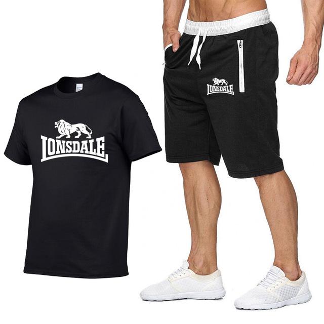 Tracksuit Men Sets Male Sweatshirt Pants Summer Men's Cropped T Shirt Shorts Casual Suits Sportswear Mens Clothing