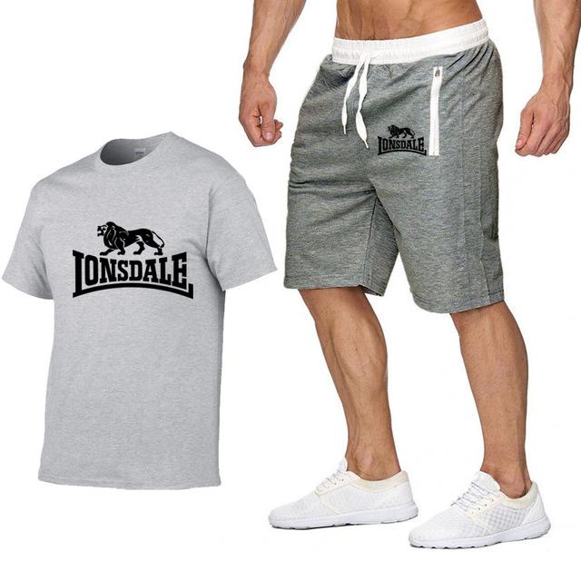 Tracksuit Men Sets Male Sweatshirt Pants Summer Men's Cropped T Shirt Shorts Casual Suits Sportswear Mens Clothing