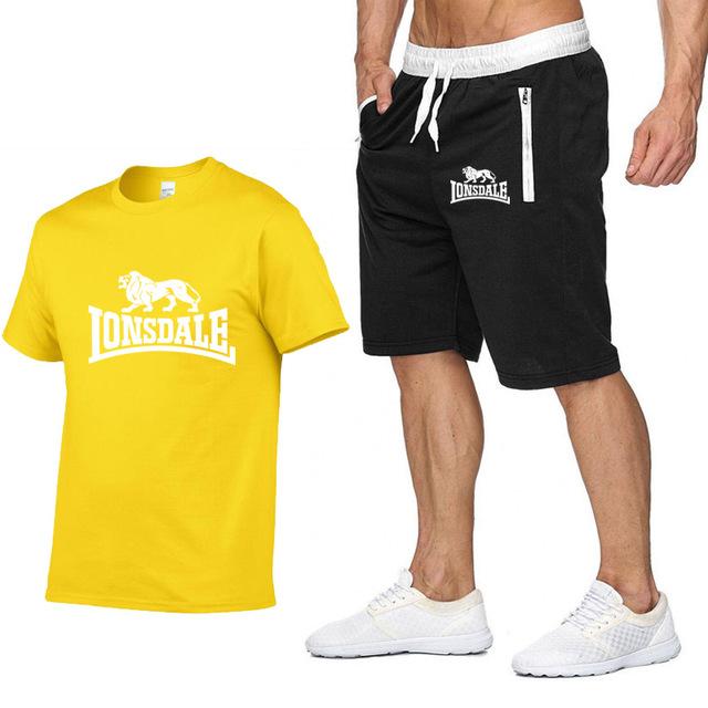 Tracksuit Men Sets Male Sweatshirt Pants Summer Men's Cropped T Shirt Shorts Casual Suits Sportswear Mens Clothing