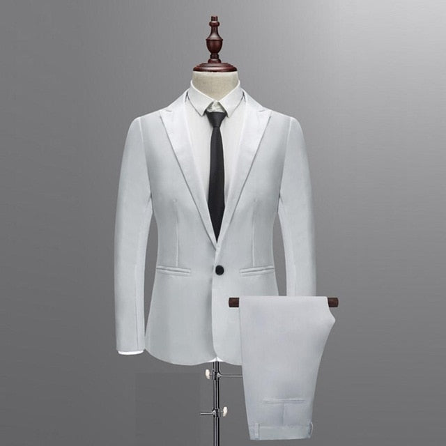 White Men's Formal Custom Suits Wedding Tuxedo Casual Men Business Latest Suits Fashion Dinner Prom 3 Pieces Blazer Vest Pants #