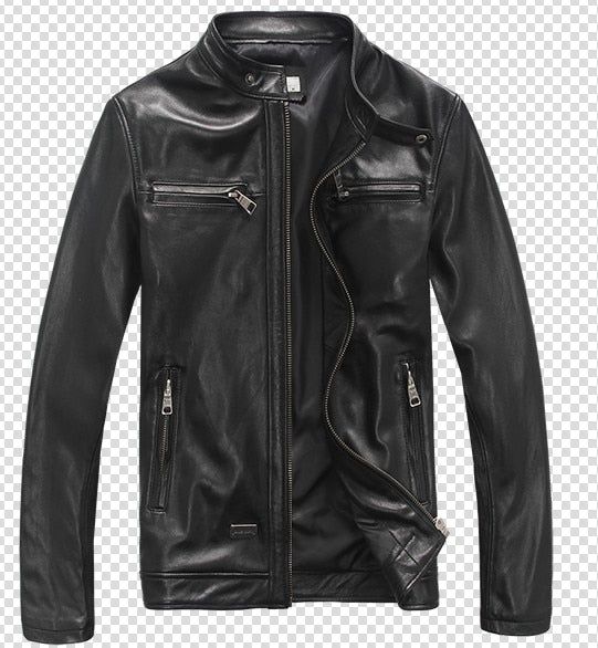 YOLANFAIRY Spring Autumn Men's Genuine Leather Jacket Short Slim Motocycle Jackets For Men Outerwear jaqueta de couro MF030