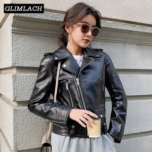 Women Plus Size Sheepskin Genuine Leather Jackets Autumn Slim Motorcycle Biker Jacket Ladies Real Leather Coats Chaqueta Mujer