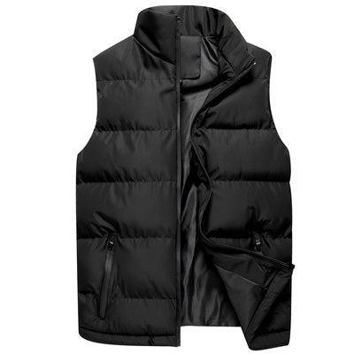 DIMUSI Mens Jacket Sleeveless Vest Winter Fashion Male Cotton-Padded Vest Coats Men Stand Collar Thicken Waistcoats Clothing 5XL