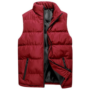 DIMUSI Mens Jacket Sleeveless Vest Winter Fashion Male Cotton-Padded Vest Coats Men Stand Collar Thicken Waistcoats Clothing 5XL