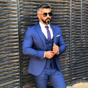 Royal Blue Suits Man 2019  Wedding Man Jacket Groom Tuxedo Outfit 3Piece Costume Homme Slim Fit Man Blazer Terno Masculino