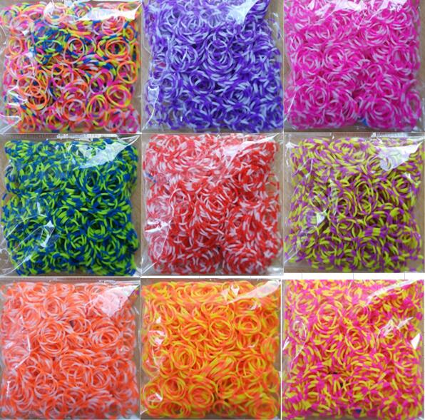 loom rubber bands bracelet rainbow rubber loom bands make woven bracelet DIY toys Christmas 2019 Gift  for kids or hair