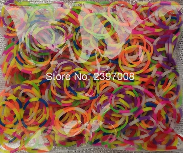 loom rubber bands bracelet rainbow rubber loom bands make woven bracelet DIY toys Christmas 2019 Gift  for kids or hair