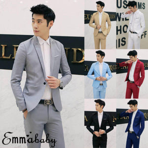 Stylish Men's Casual Slim Fit Formal One Button Suit Blazer Coat Jacket Tops New Plus Size