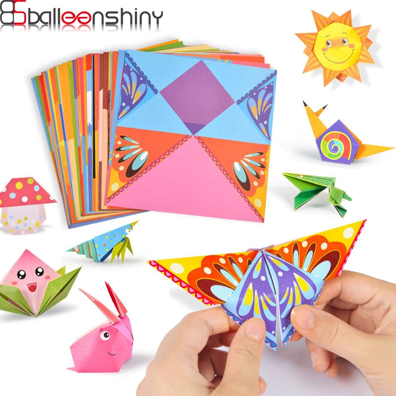 BalleenShiny Baby Toys 3D 54Pages Origami Cartoon Animal Book Toy Kids DIY Paper Art Baby Early Learning Education Toys Gifts